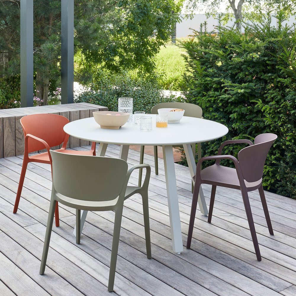Sodo stalas AUKE, aliuminis mist 75xØ120 cm