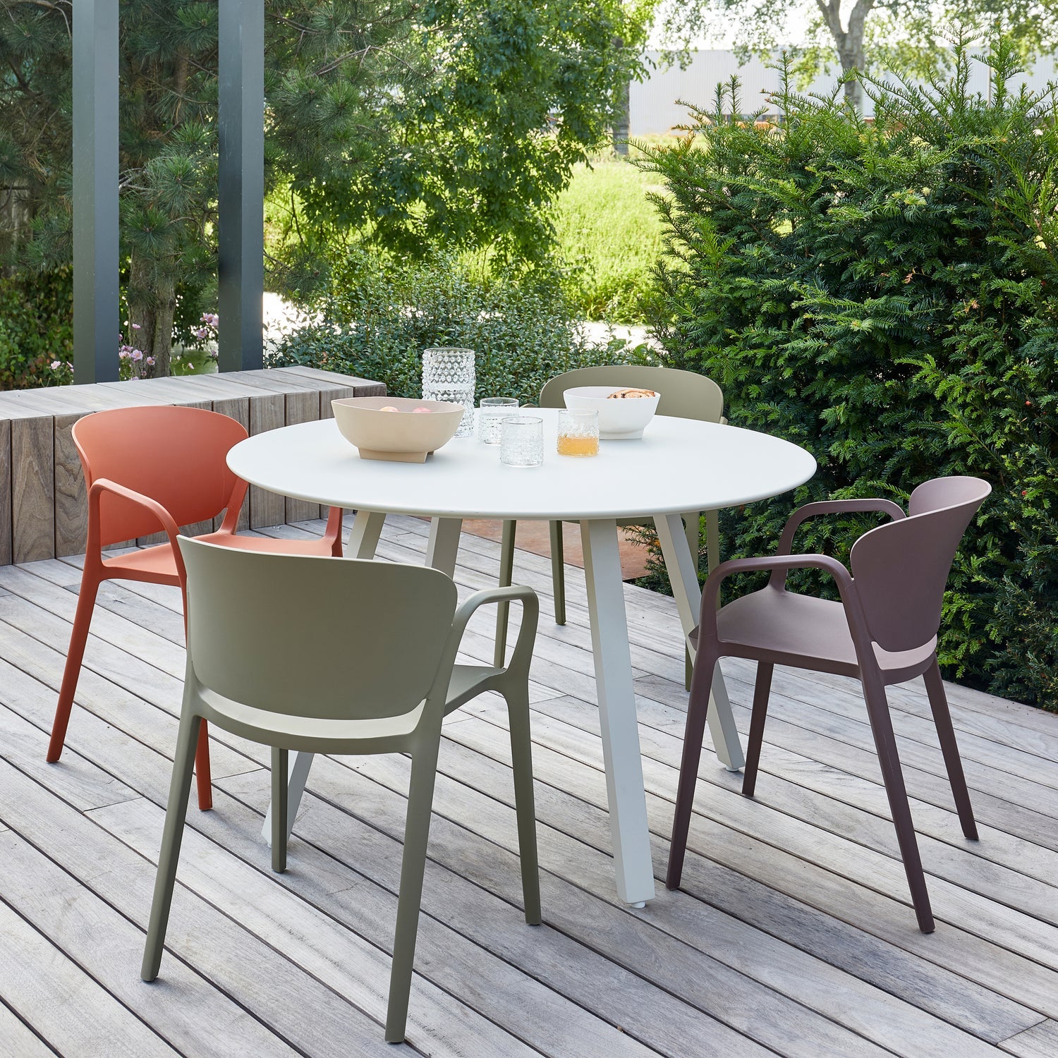 Sodo stalas AUKE, aliuminis mist 75xØ120 cm
