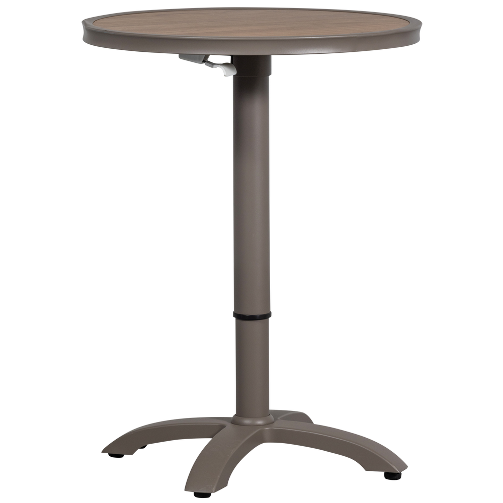 JEPPE HEIGHT ADJUSTABLE BAR TABLE GARDEN ALUMINUM BROWN/GREY