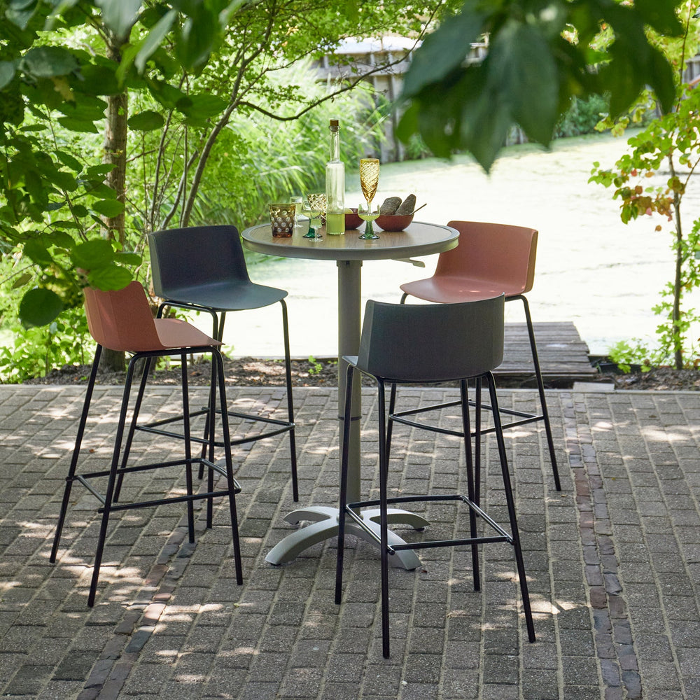 JEPPE HEIGHT ADJUSTABLE BAR TABLE GARDEN ALUMINUM BROWN/GREY