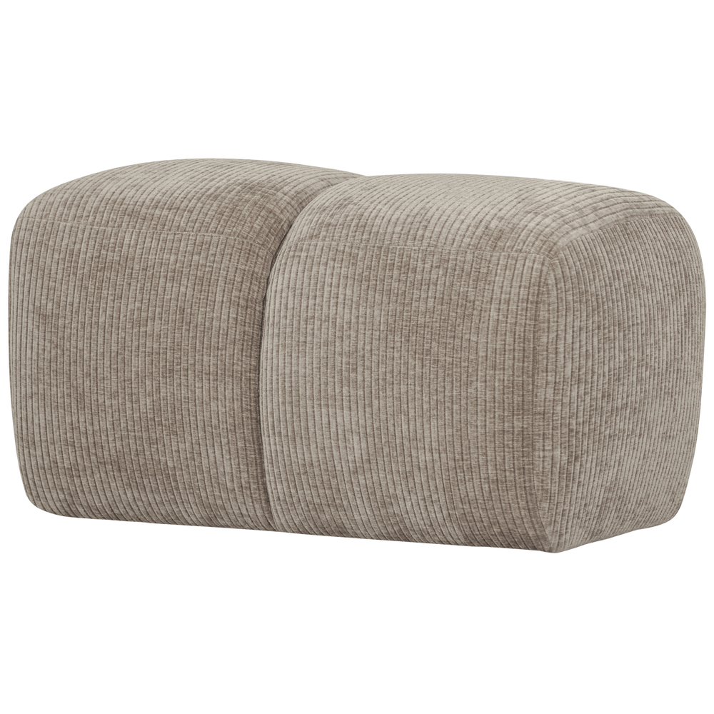 Pouffe MOJO, ribbed fabric, dark beige