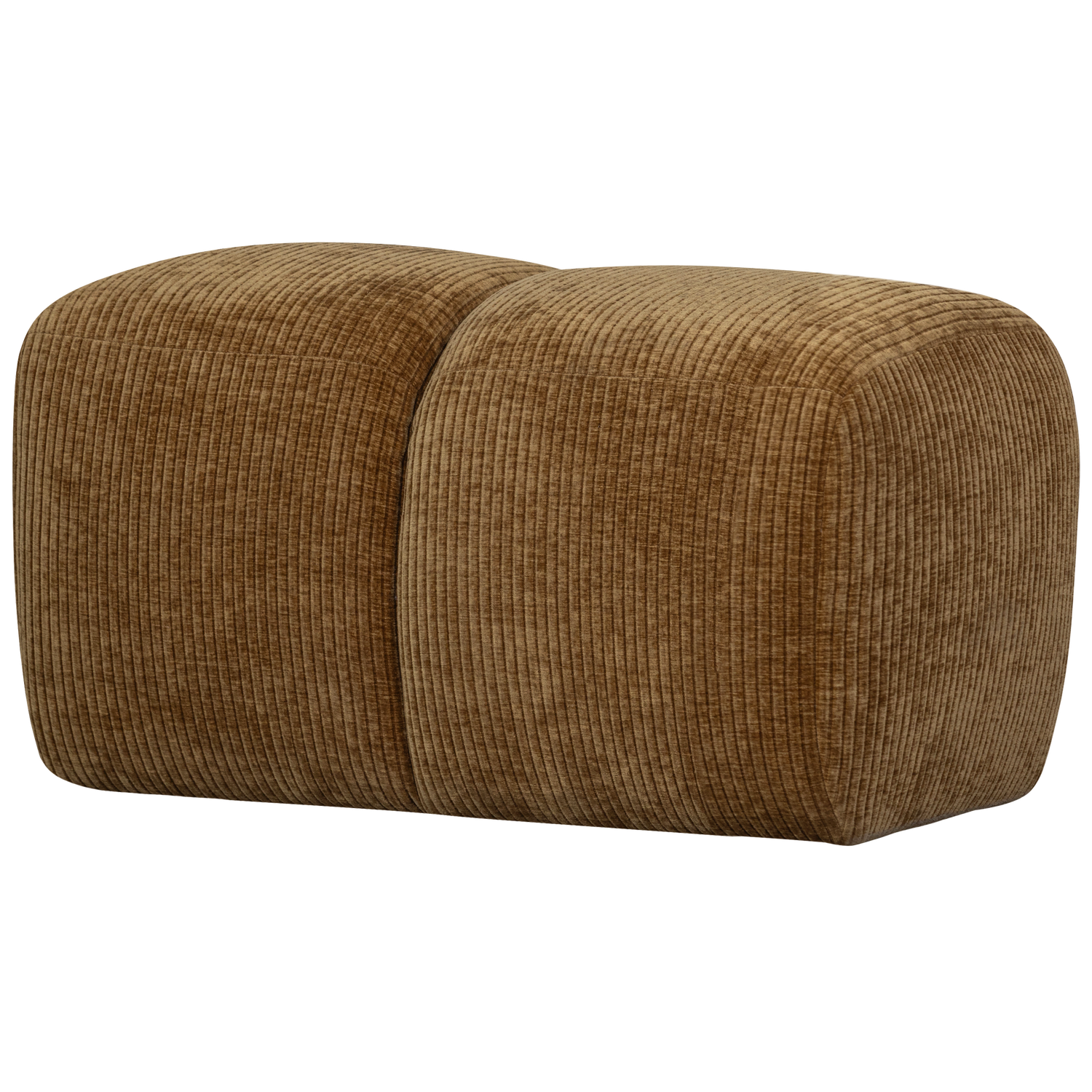 MOJO ottoman, ribbed fabric, honey yellow