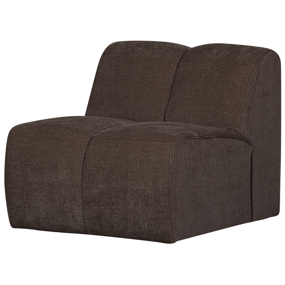 MOJO 1-seater sofa, ribbed fabric, brown