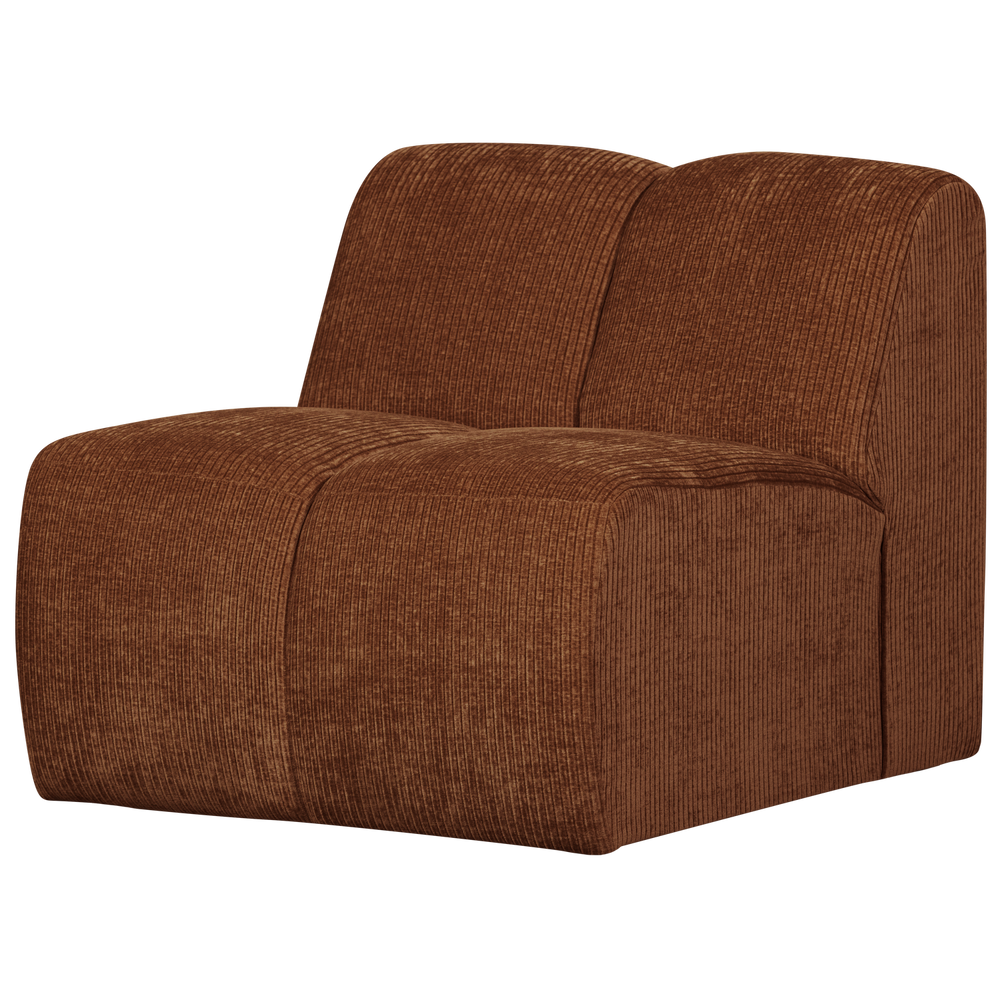1-seater sofa MOJO, ribbed fabric, brownish-red