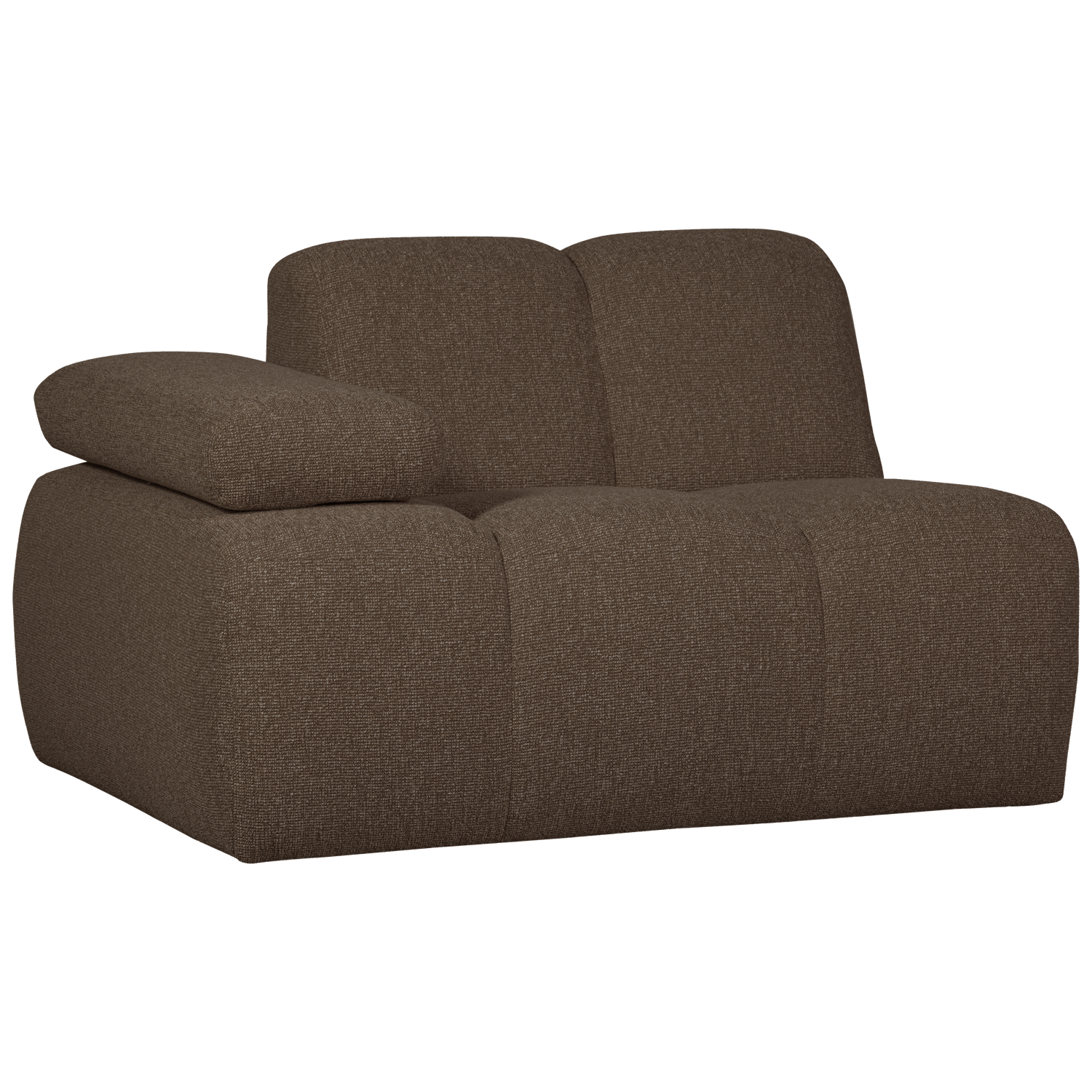 1-vietė sofa MOJO su porankiu kairėje, bouclé, ruda