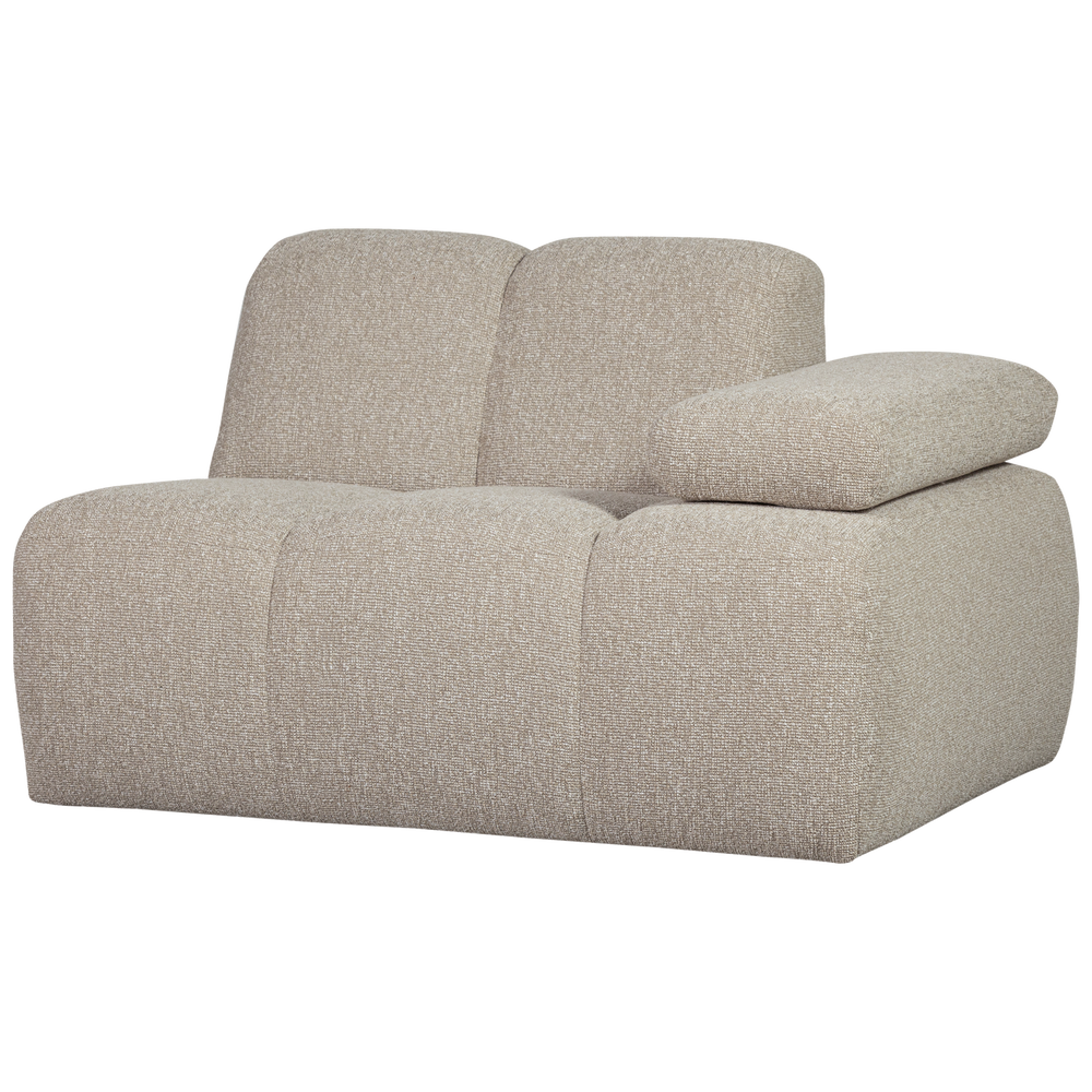 MOJO 1-Seater Sofa with Right Armrest, Bouclé, Light Beige