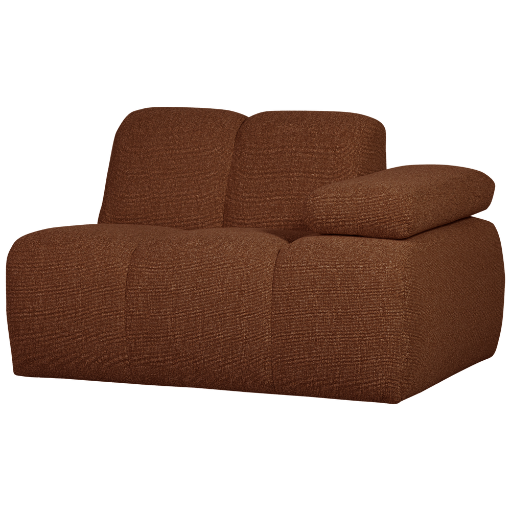 MOJO 1-seater sofa with right armrest, bouclé, brownish-red