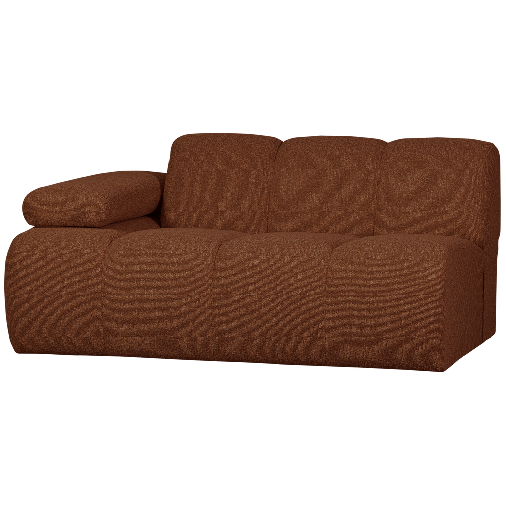 1, 5 vietos sėdynės elementas su porankiu kairėje, Mojo, bouclé Rust Brown Melange