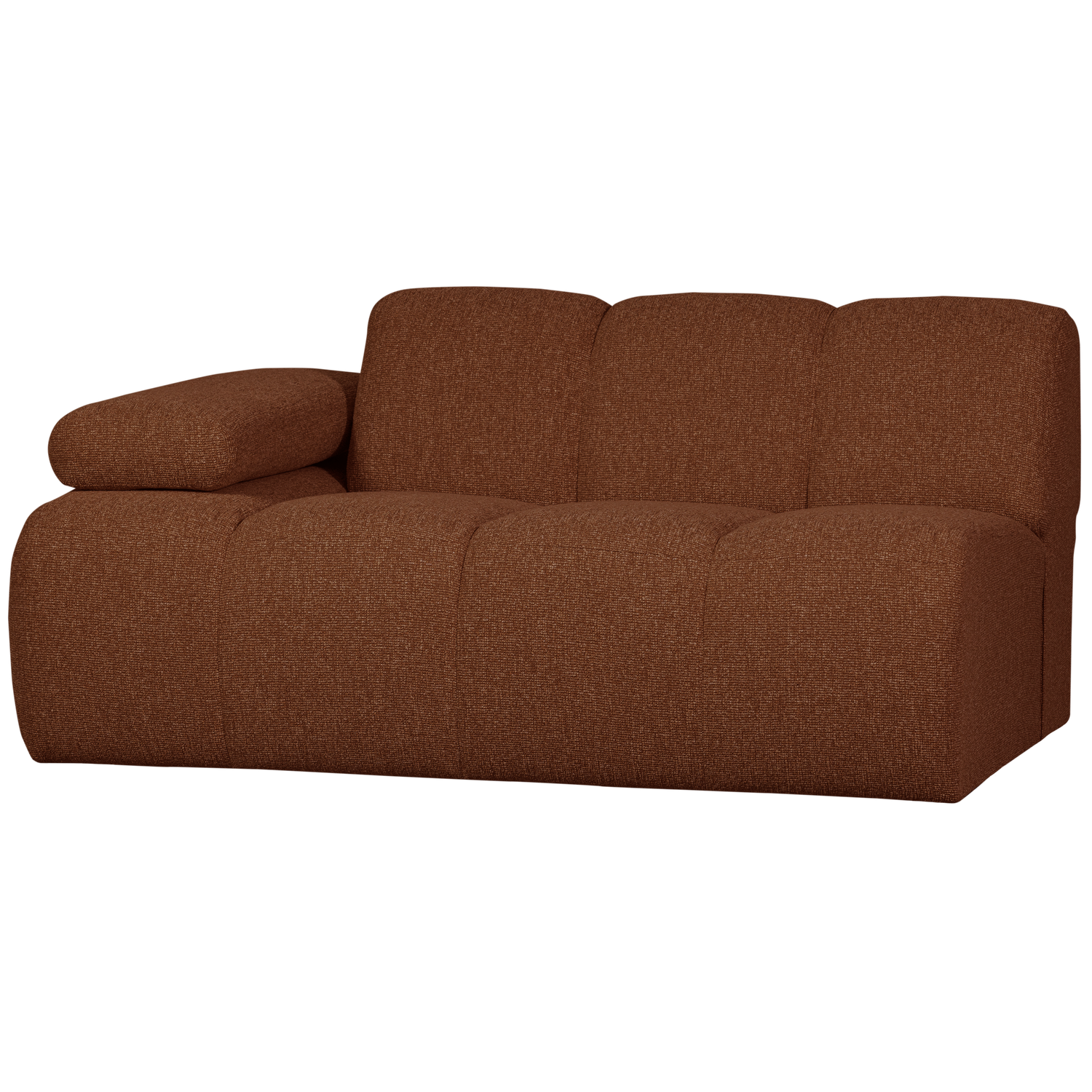 1, 5 vietos sėdynės elementas su porankiu kairėje, Mojo, bouclé Rust Brown Melange
