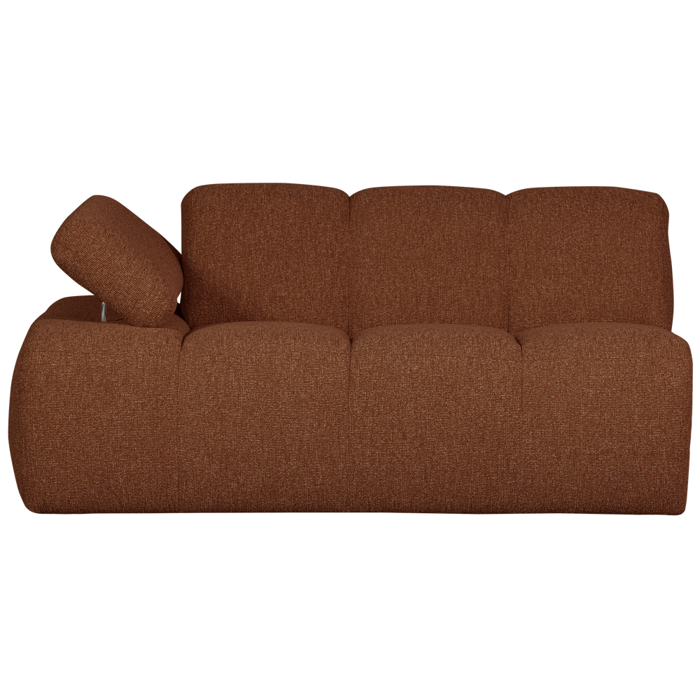 1, 5 vietos sėdynės elementas su porankiu kairėje, Mojo, bouclé Rust Brown Melange