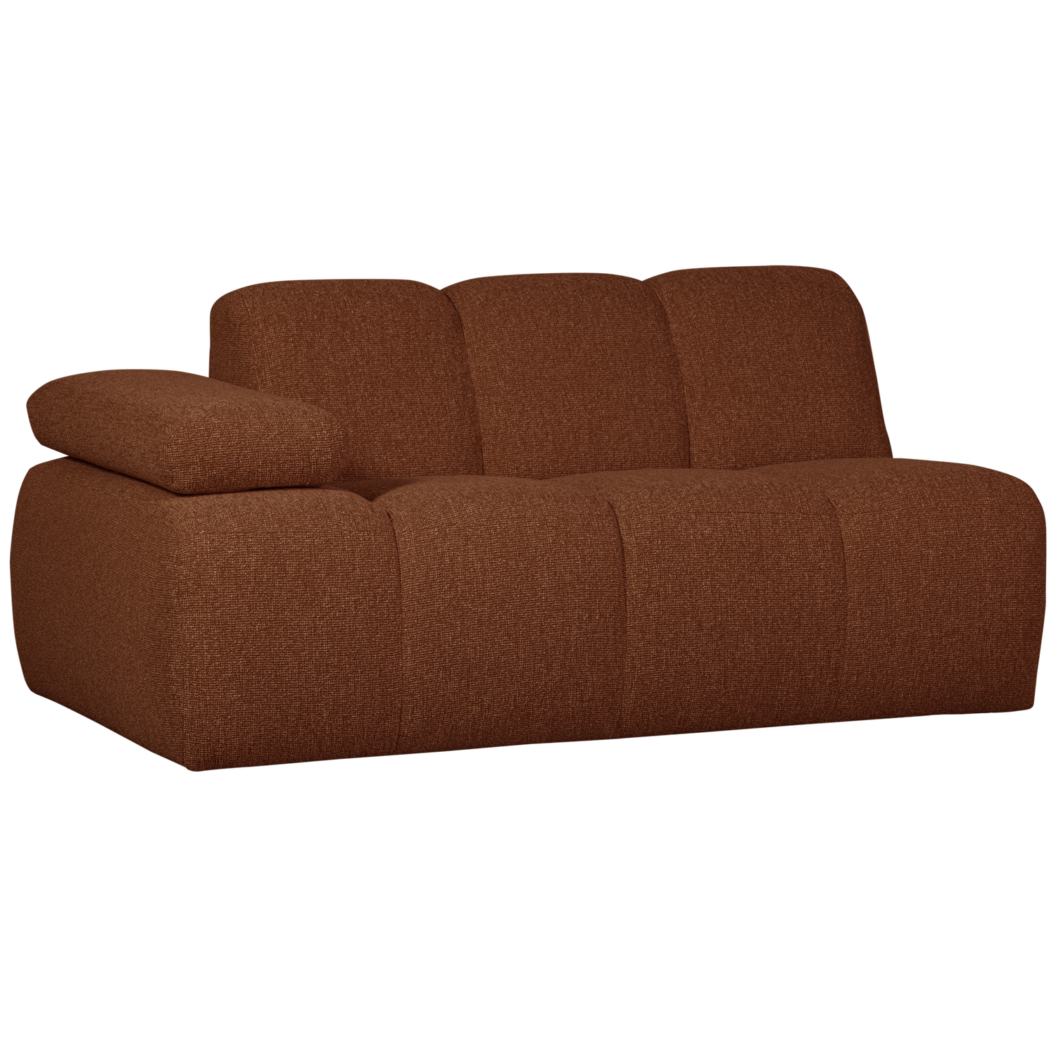 1, 5 vietos sėdynės elementas su porankiu kairėje, Mojo, bouclé Rust Brown Melange