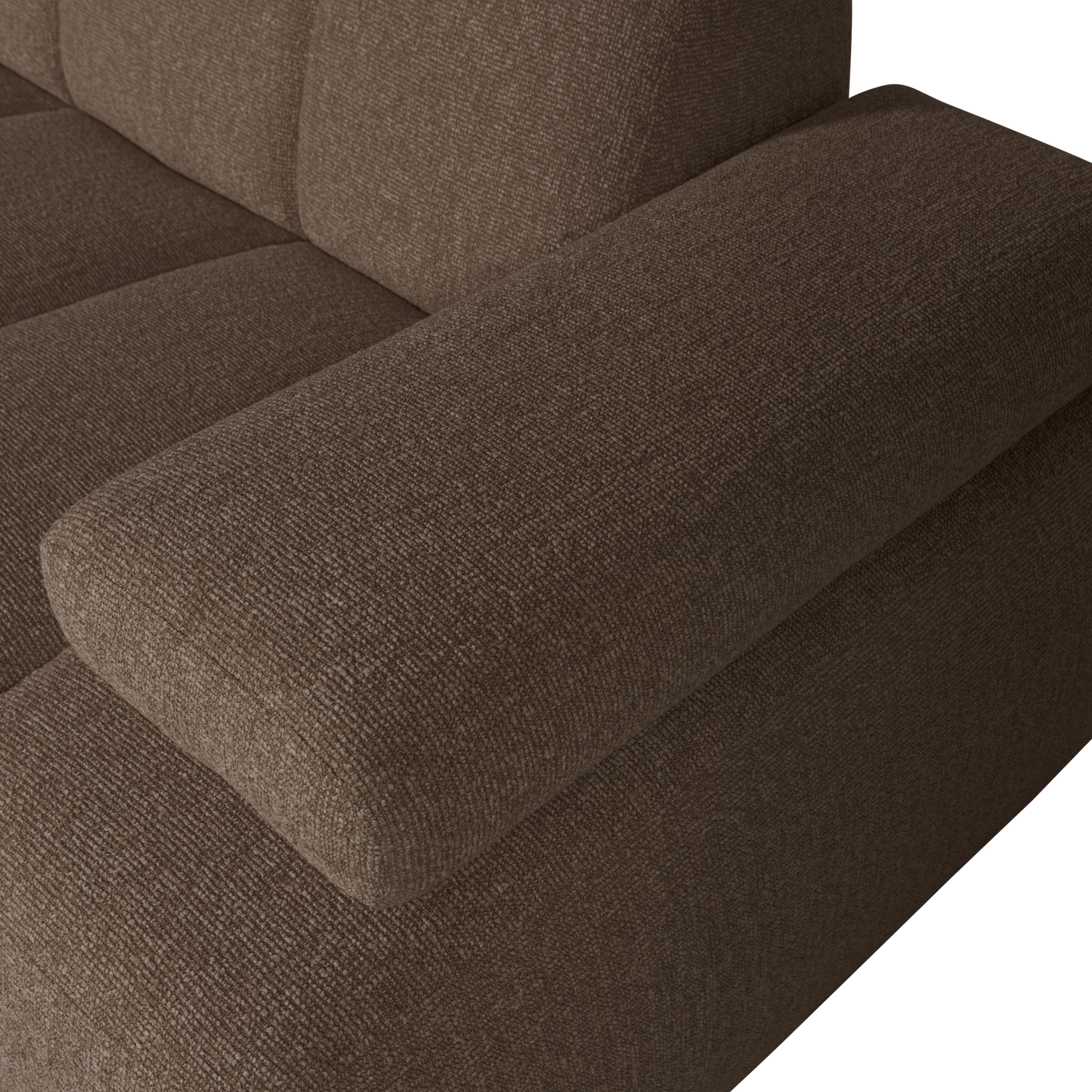 Kampinė sofa MOJO I, kairė, bouclé, rudos spalvos