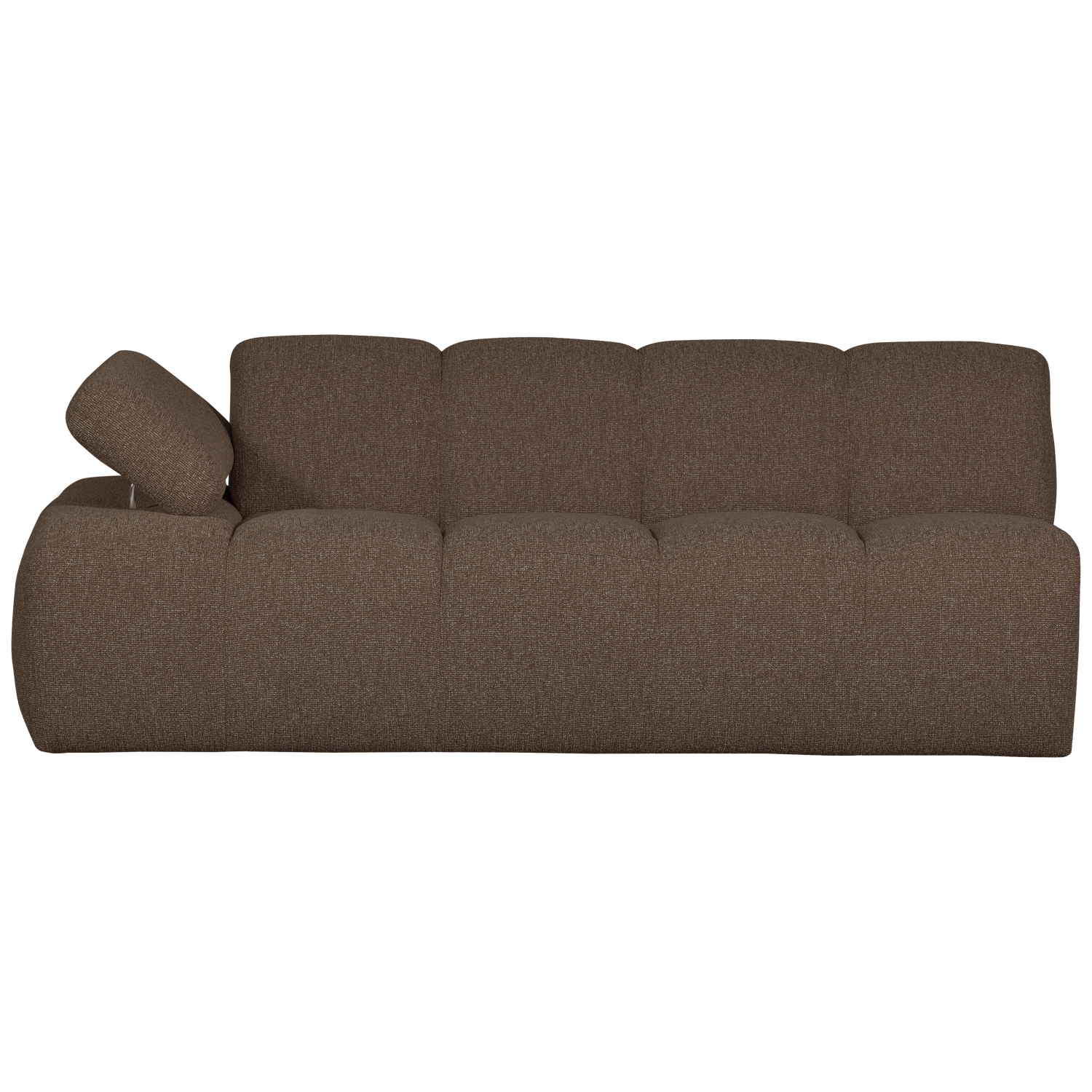 2-seater MOJO element with left armrest, bouclé, Brown Melange