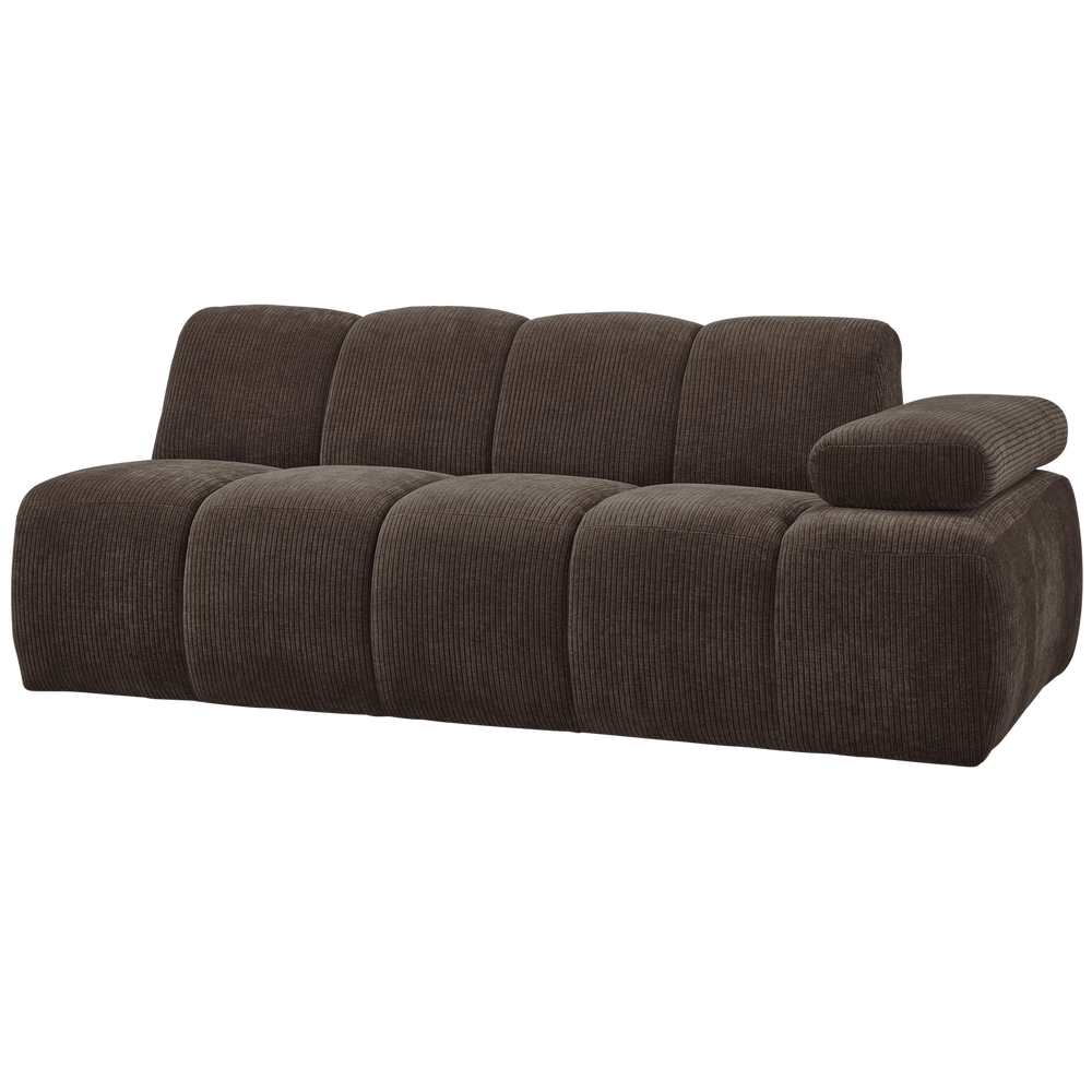 2-vietės Elementas Su Porankiu MOJO, dešinėje, Rib Fabric, Ruda