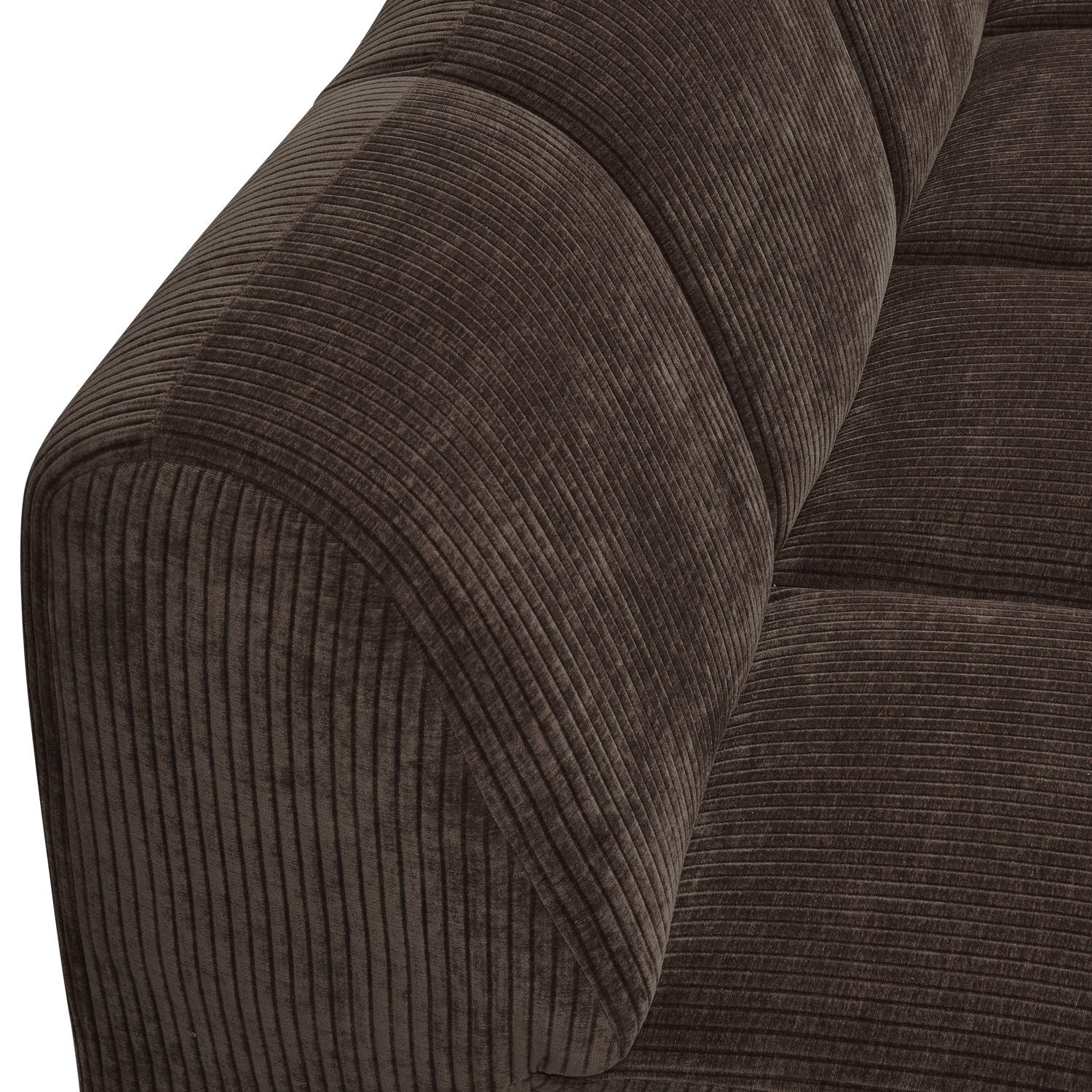 2-vietės Elementas Su Porankiu MOJO, dešinėje, Rib Fabric, Ruda