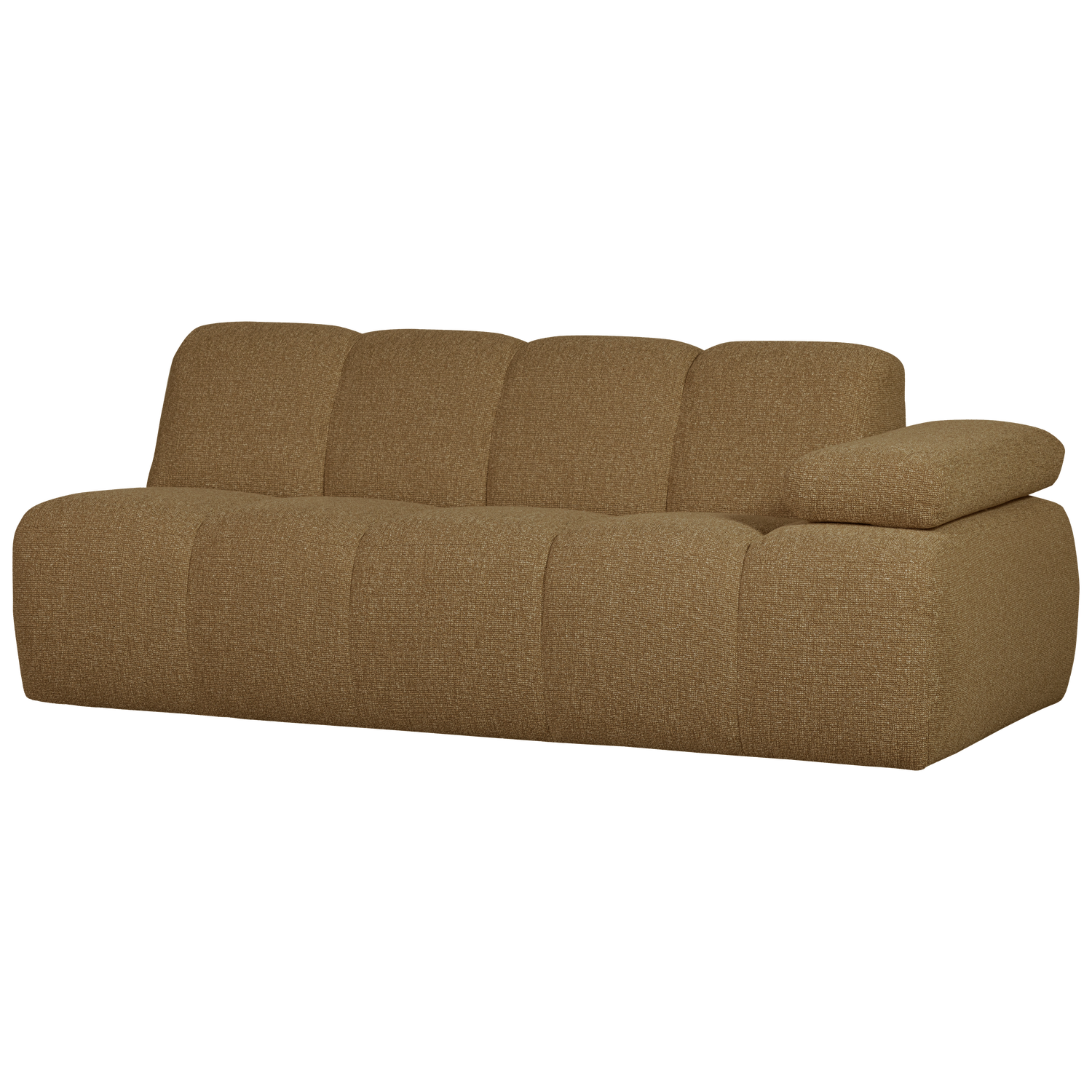 MOJO 2-seater element with right armrest, bouclé, Yellow/Brown Melange