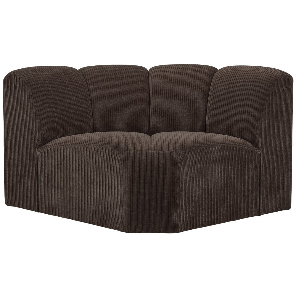 MOJO corner unit, ribbed fabric, Brown