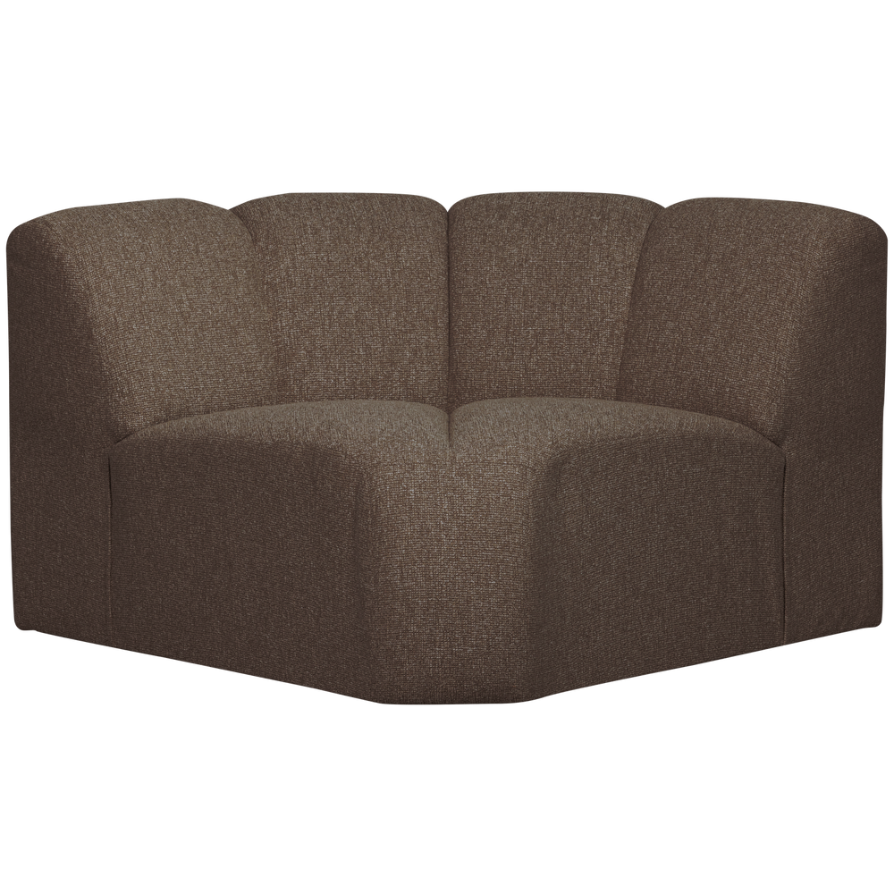 Corner module MOJO, bouclé fabric, Brown Melange