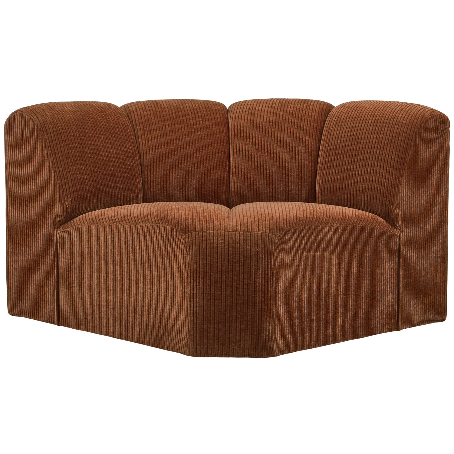 Corner module MOJO, ribbed fabric, rust brown