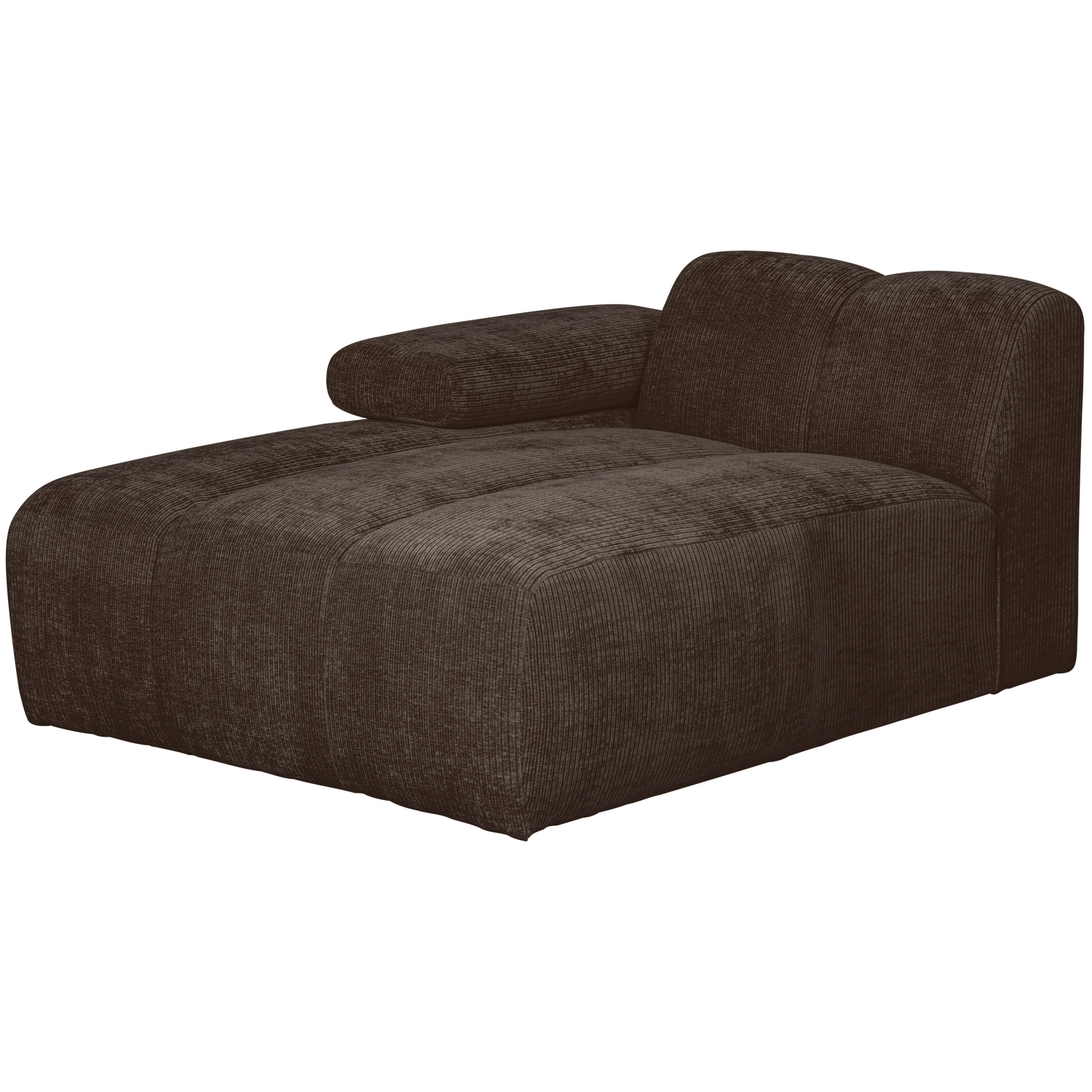 Chaise lounge MOJO with left armrest, ribbed fabric, Brown