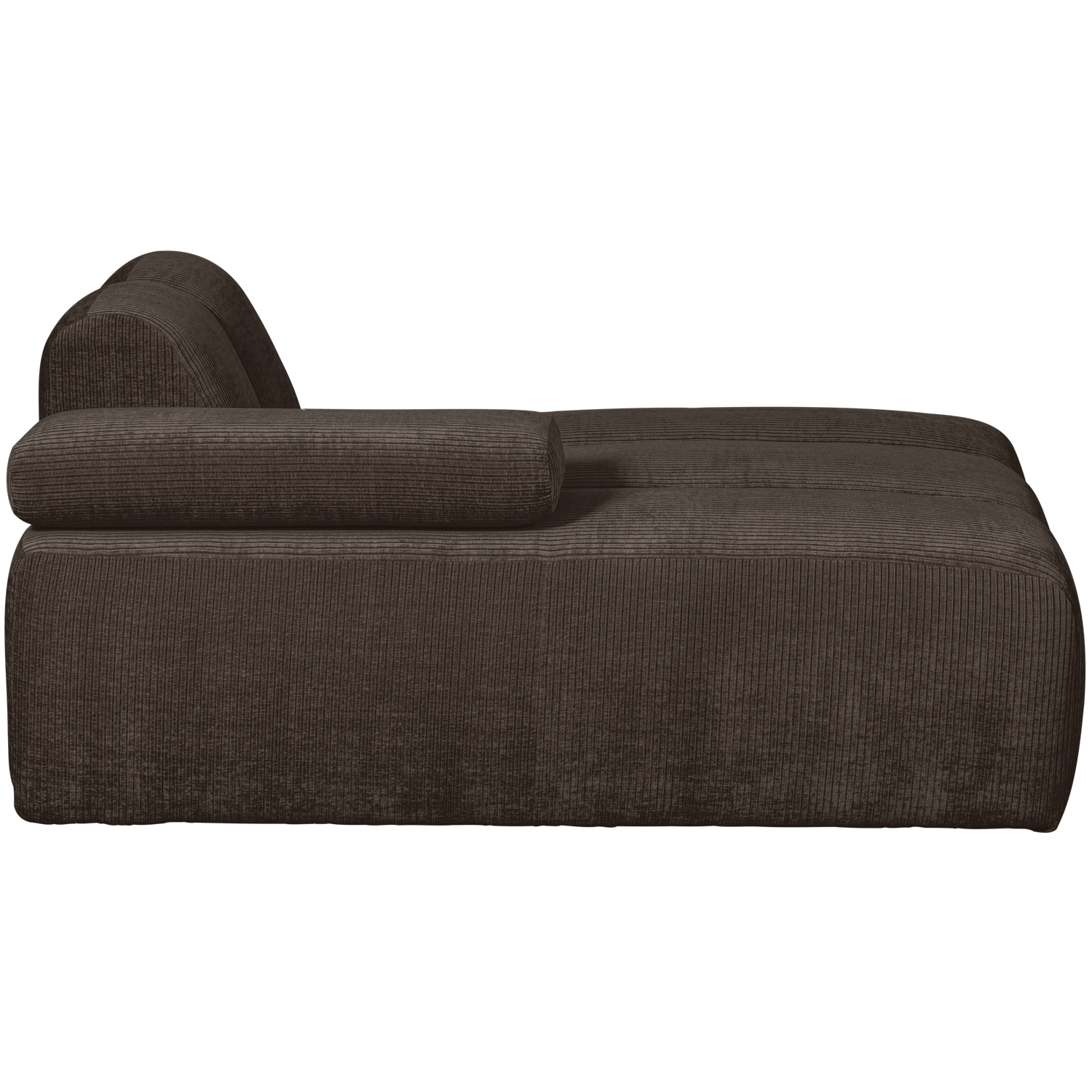 Chaise lounge MOJO with left armrest, ribbed fabric, Brown