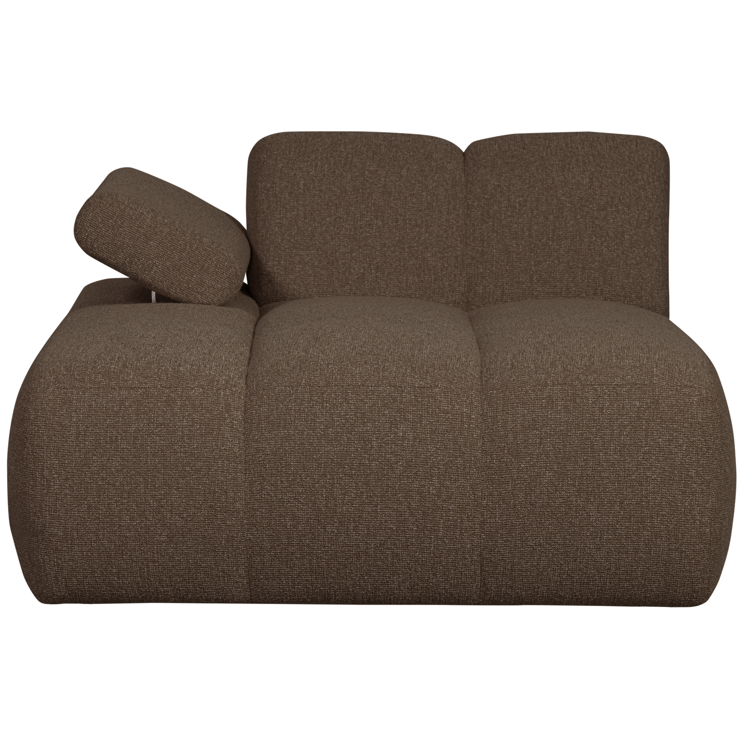 Mojo chaise longue element, left, bouclé fabric, Brown Melange