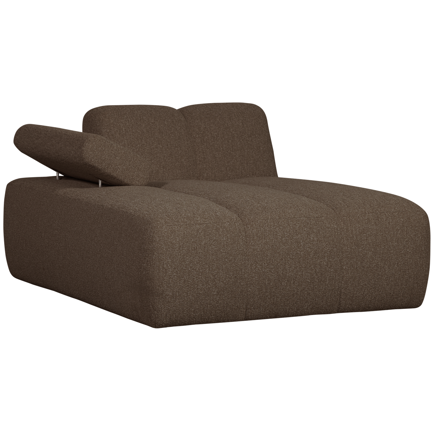 Mojo chaise longue element, left, bouclé fabric, Brown Melange
