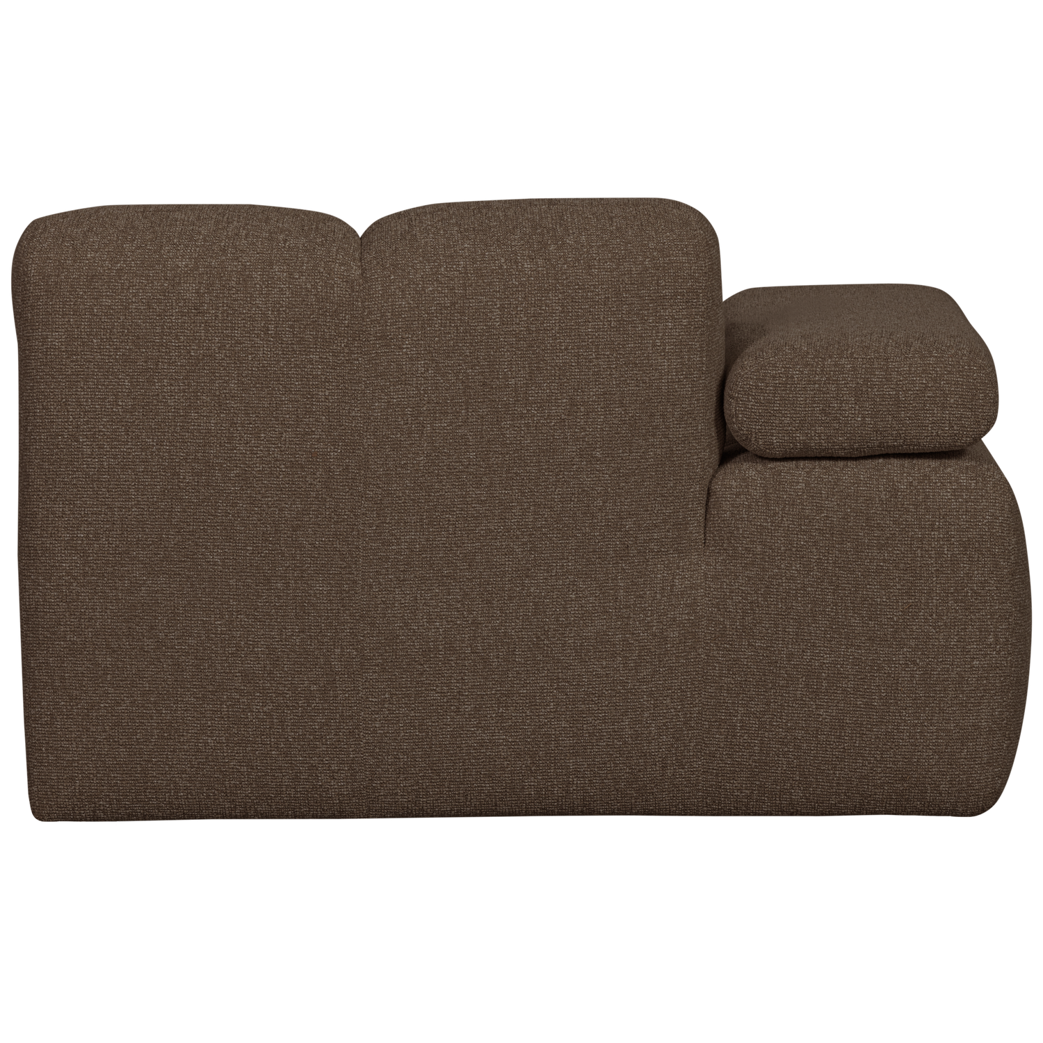 Mojo chaise longue element, left, bouclé fabric, Brown Melange