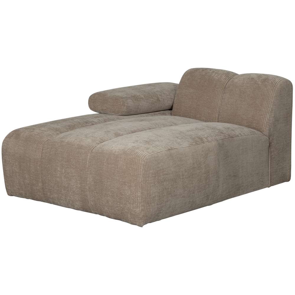 Chaise longue MOJO left, ribbed fabric, Dark Sand