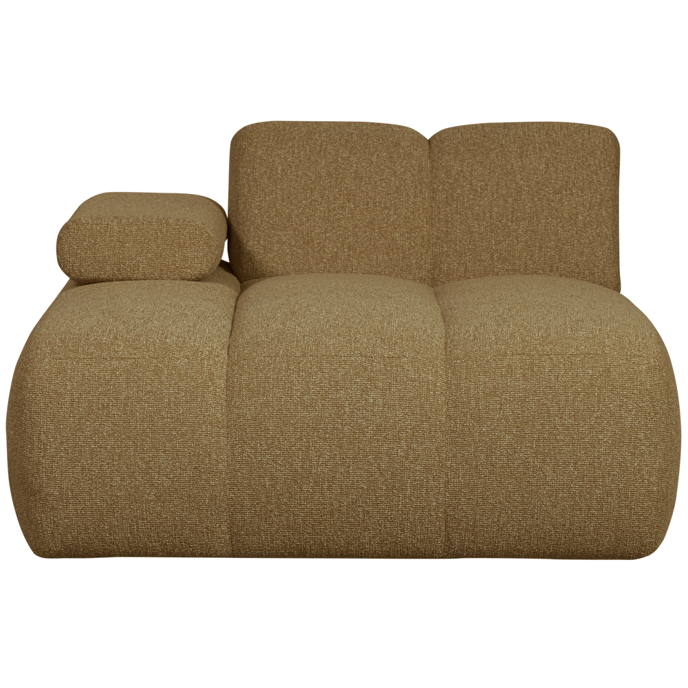 MOJO chaise longue element on the left, bouclé fabric, yellow-brown mélange