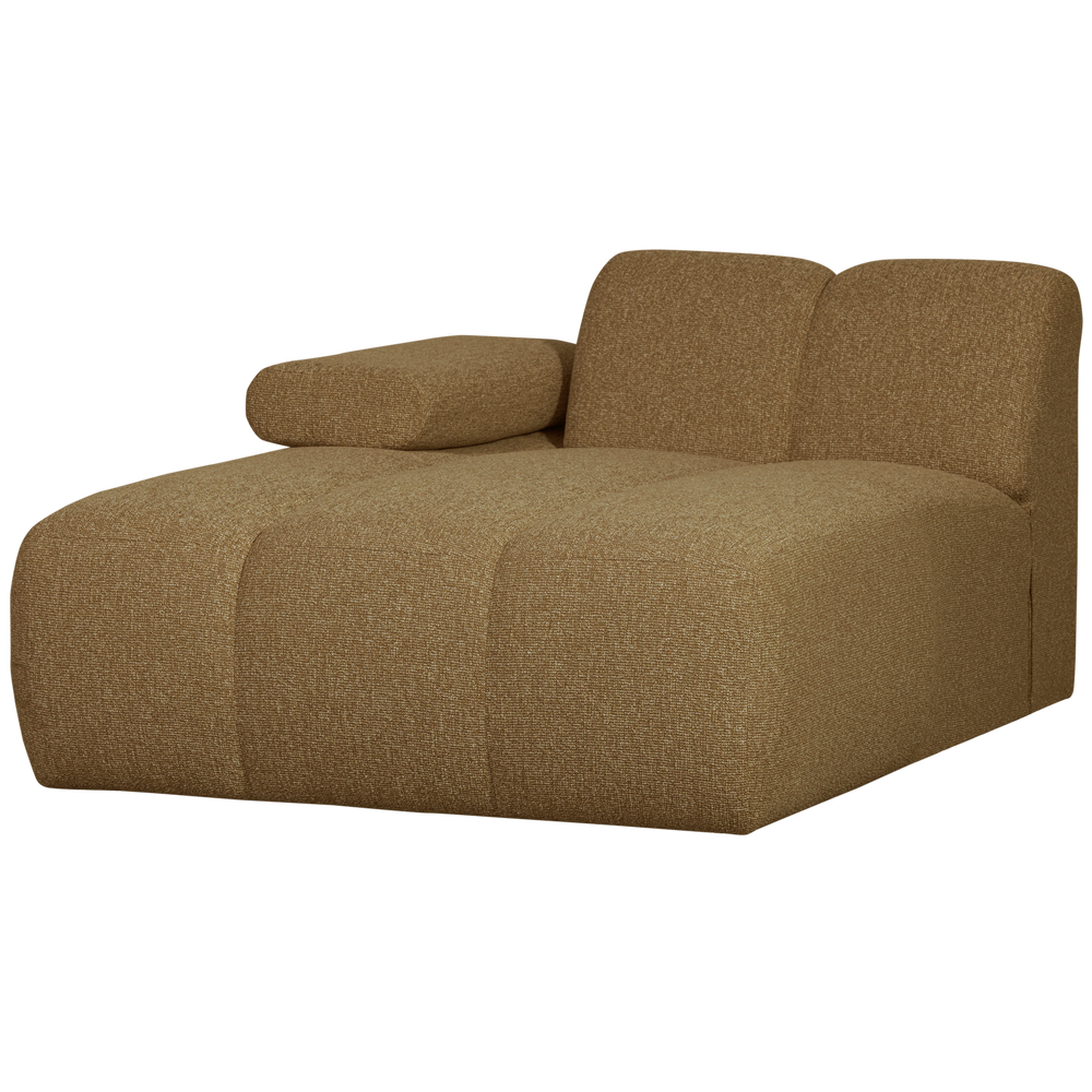 MOJO chaise longue element on the left, bouclé fabric, yellow-brown mélange