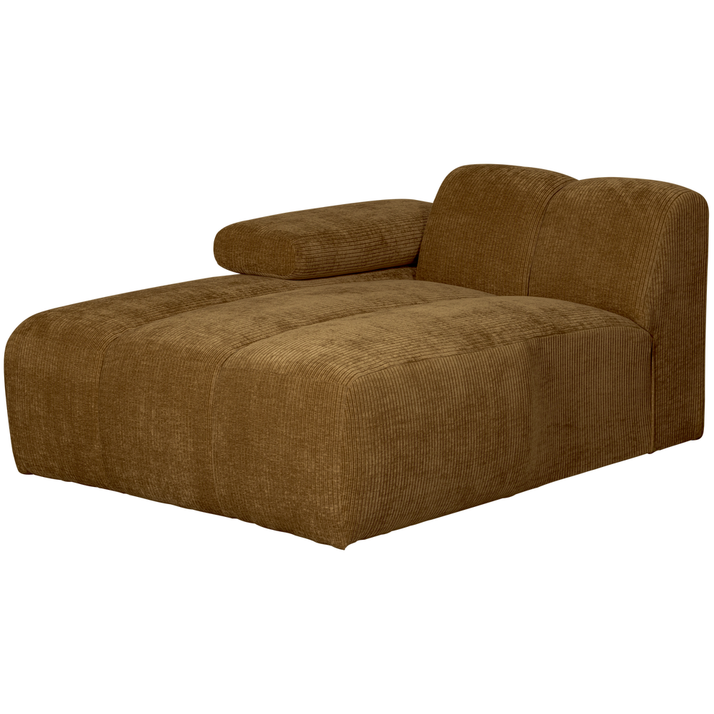 MOJO chaise longue, left-hand facing, ribbed fabric, honey yellow