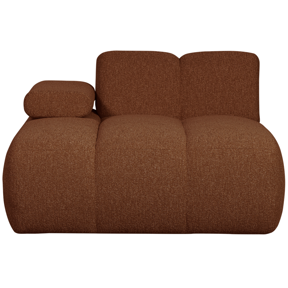 MOJO chaise longue element, left, bouclé fabric, brownish mélange