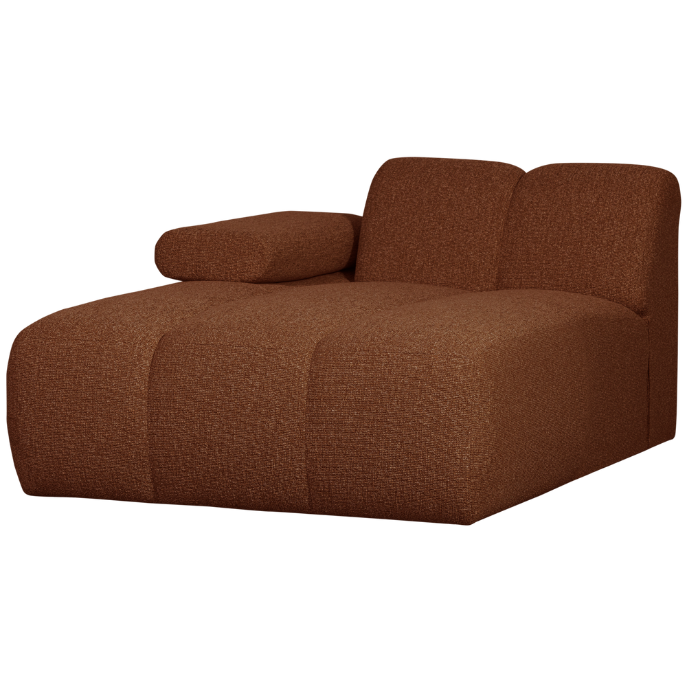 MOJO chaise longue element, left, bouclé fabric, brownish mélange