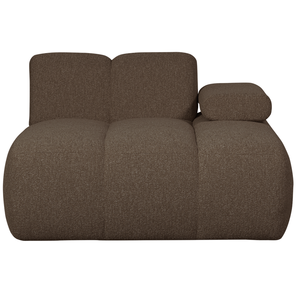 MOJO chaise longue element right, bouclé fabric, Brown Melange