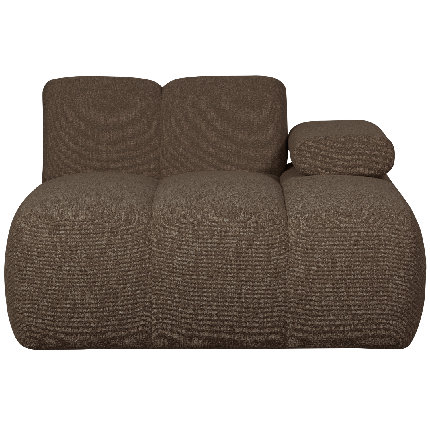 MOJO chaise longue element right, bouclé fabric, Brown Melange