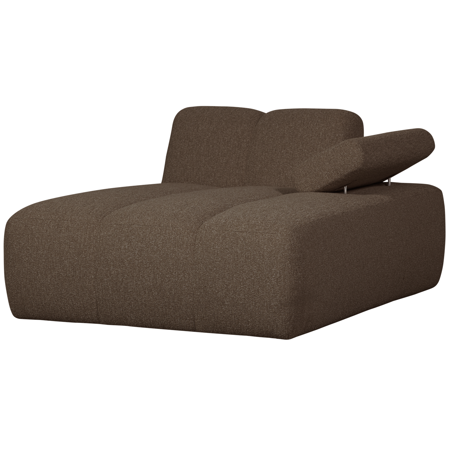 MOJO chaise longue element right, bouclé fabric, Brown Melange