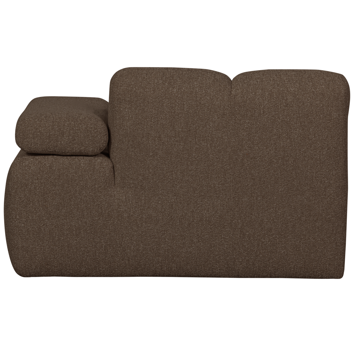MOJO chaise longue element right, bouclé fabric, Brown Melange