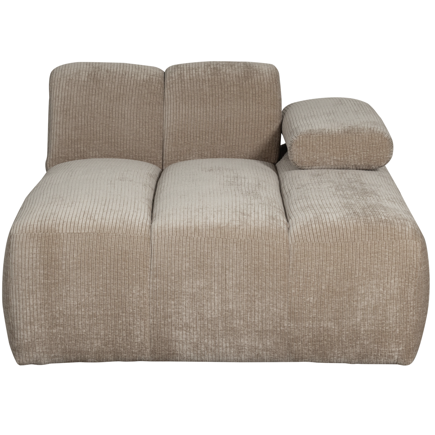 Chaise Longue MOJO right, ribbed fabric, Dark Sand