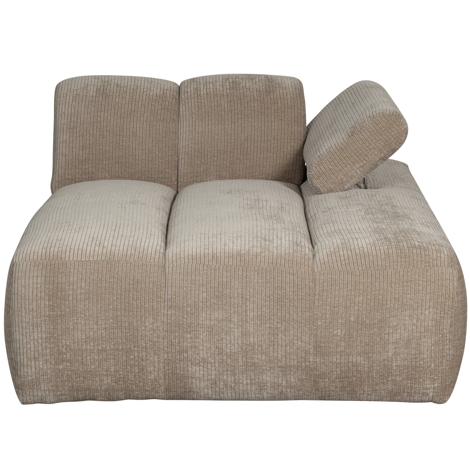 Chaise Longue MOJO right, ribbed fabric, Dark Sand