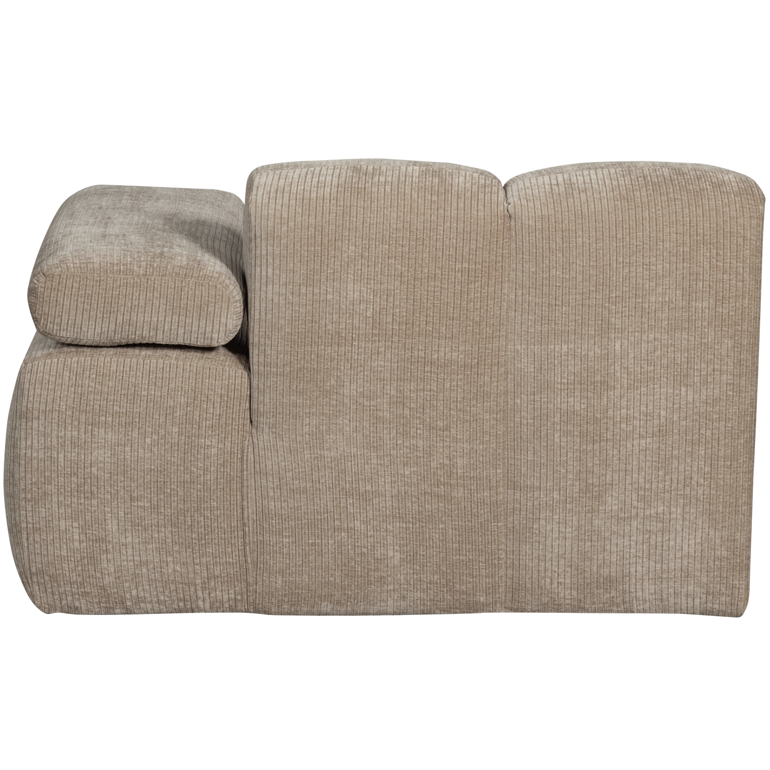 Chaise Longue MOJO right, ribbed fabric, Dark Sand