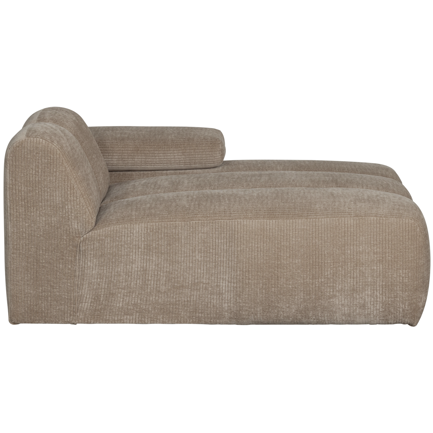 Chaise Longue MOJO right, ribbed fabric, Dark Sand