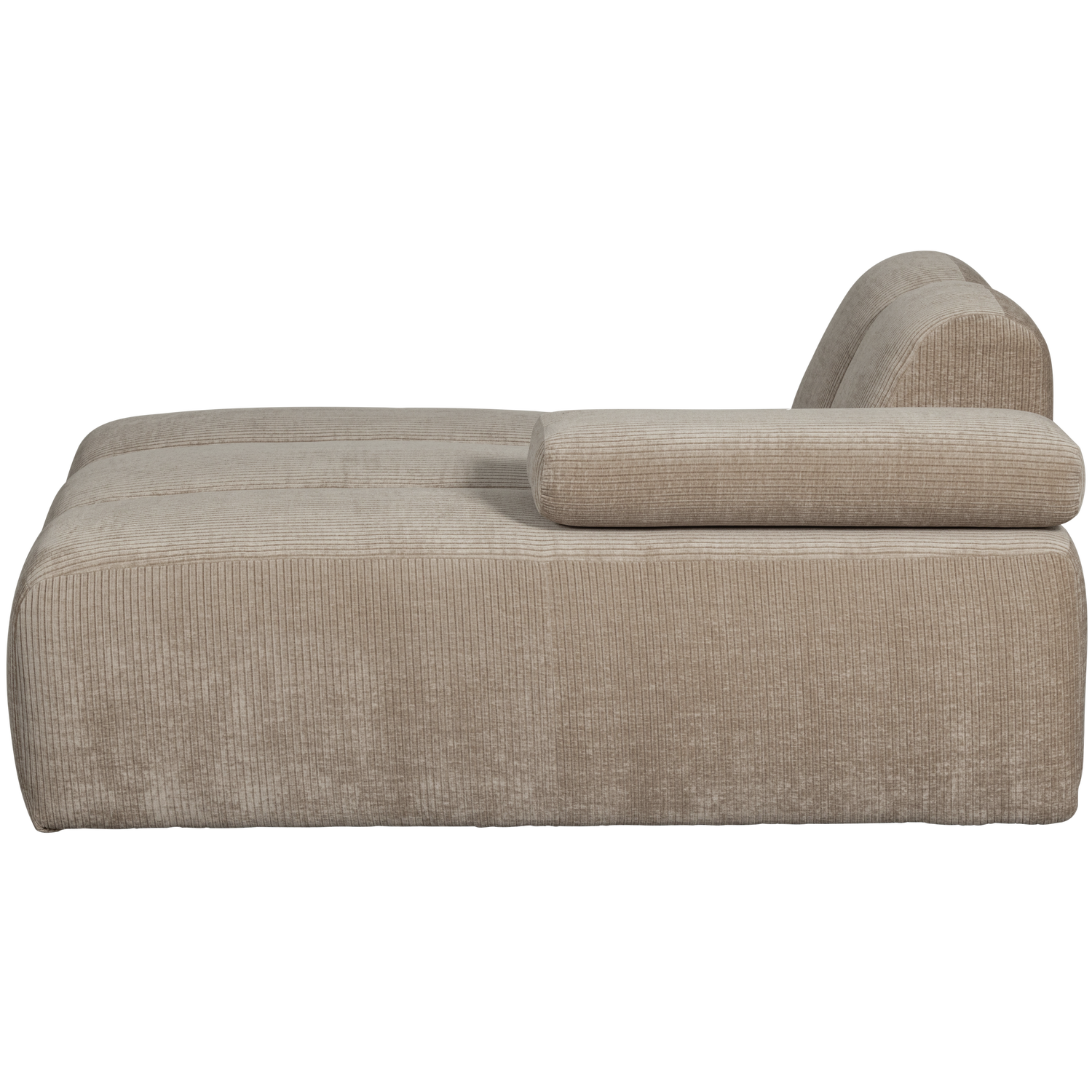 Chaise Longue MOJO right, ribbed fabric, Dark Sand