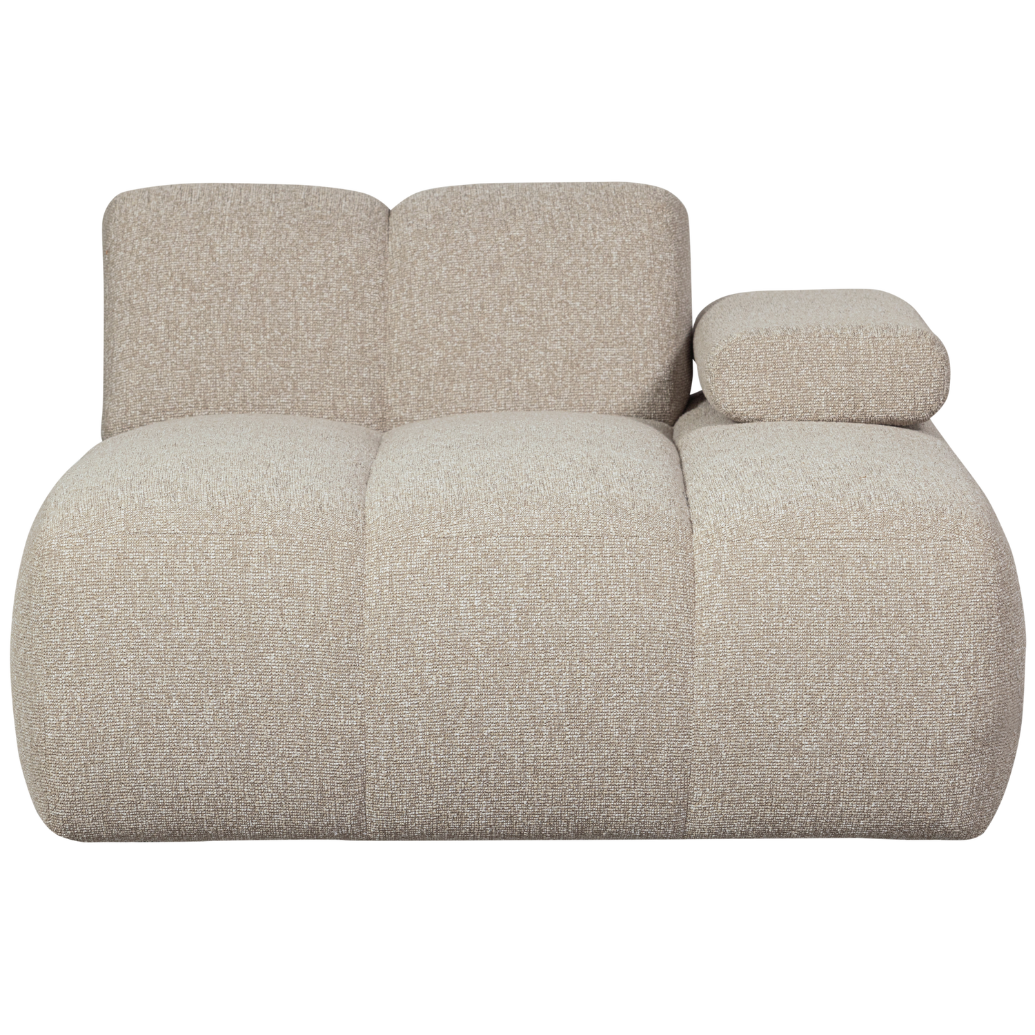MOJO chaise longue element on the right, bouclé fabric, beige melange