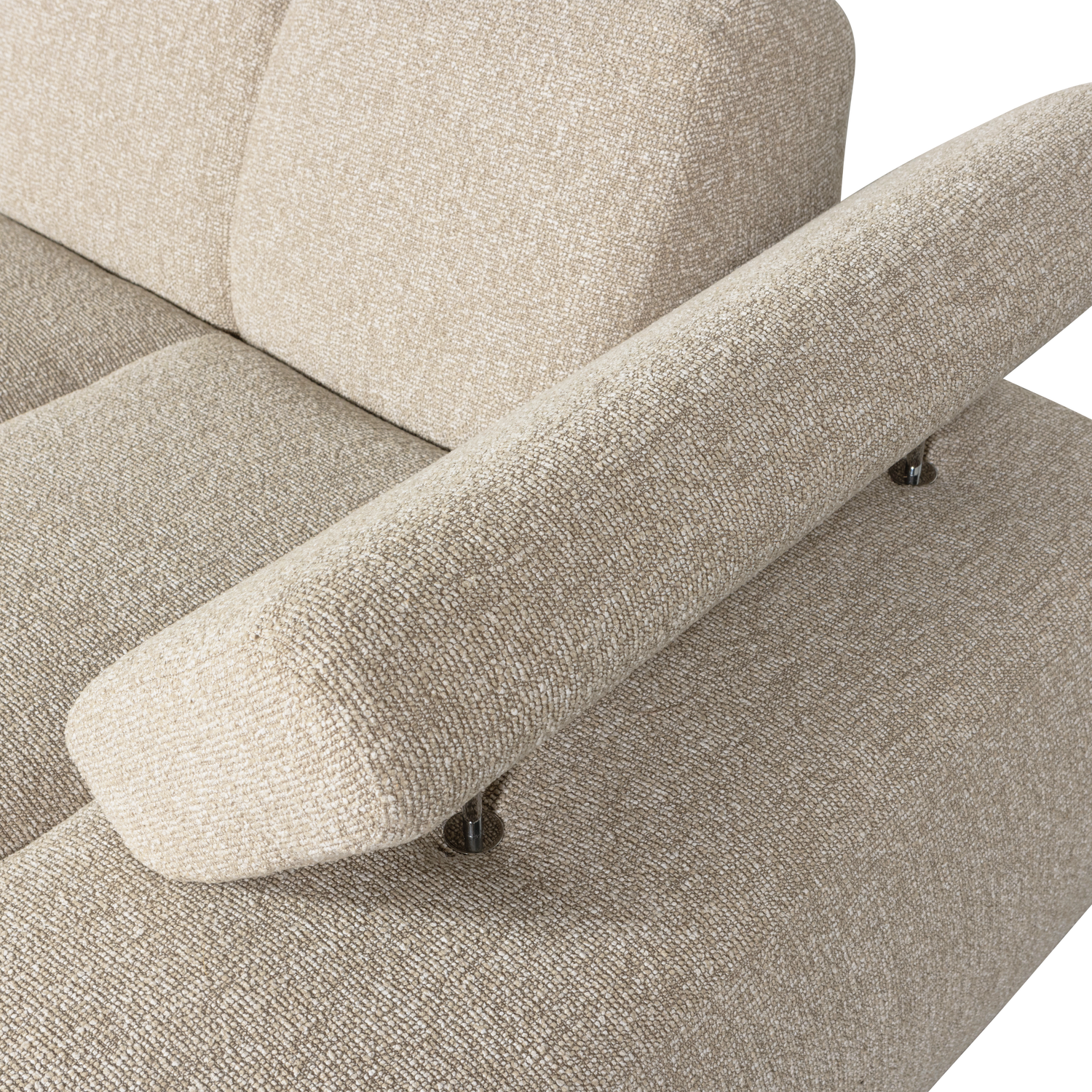 MOJO chaise longue element on the right, bouclé fabric, beige melange