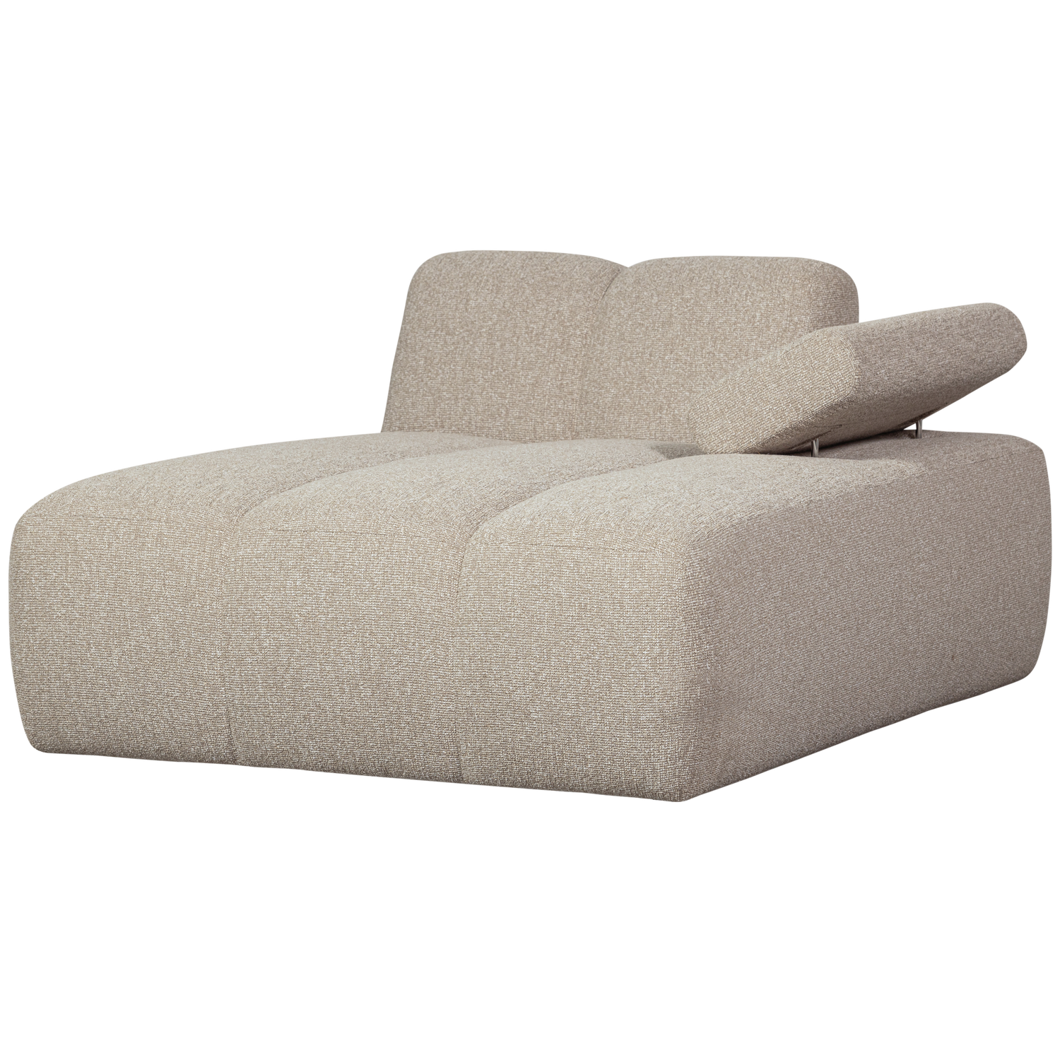 MOJO chaise longue element on the right, bouclé fabric, beige melange