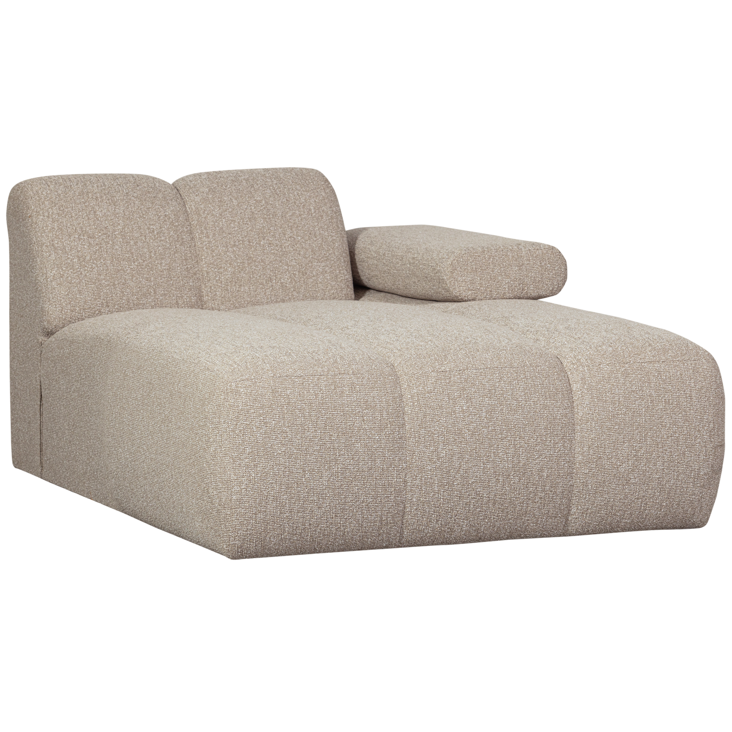 MOJO chaise longue element on the right, bouclé fabric, beige melange
