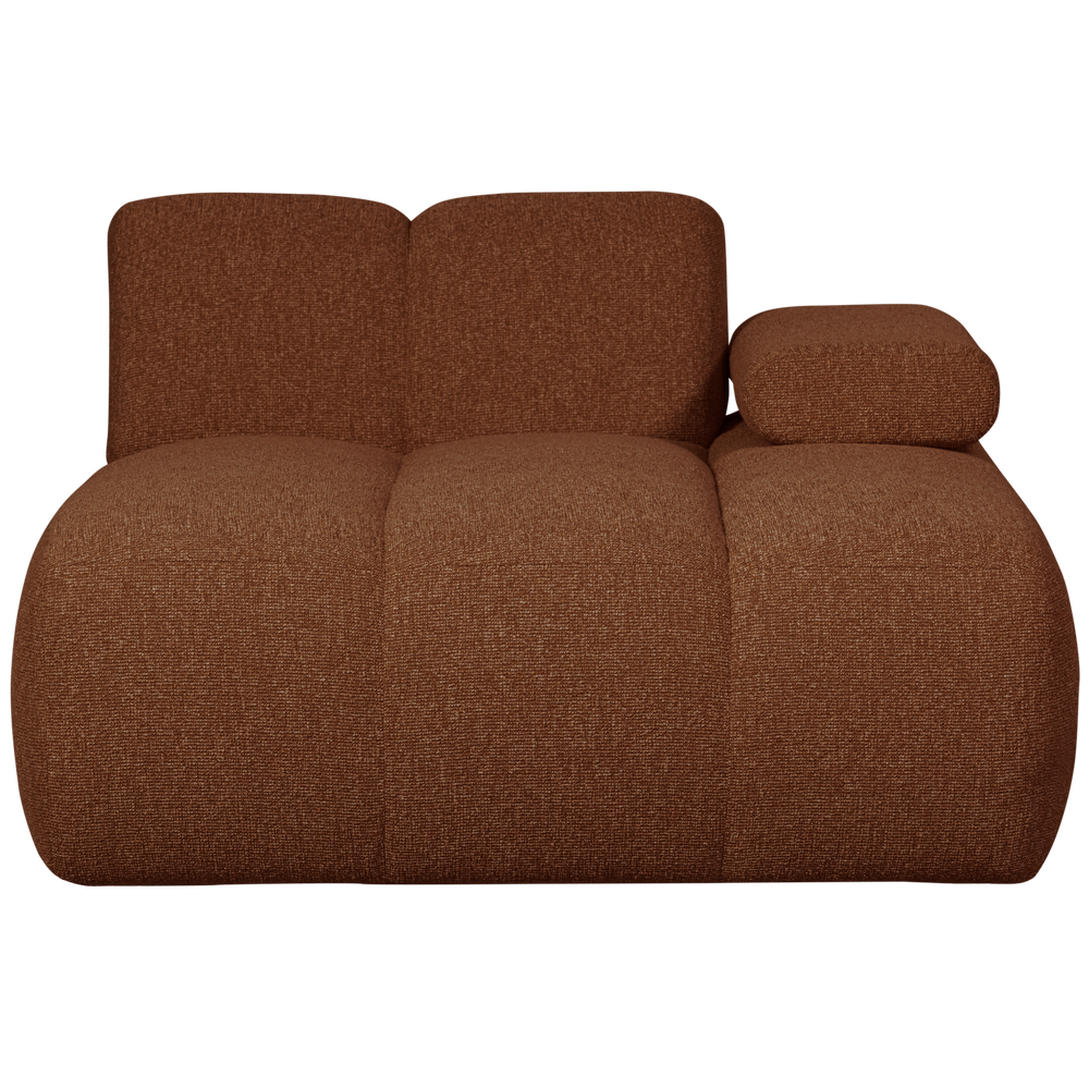 MOJO chaise longue element on the right, bouclé fabric, brownish melange