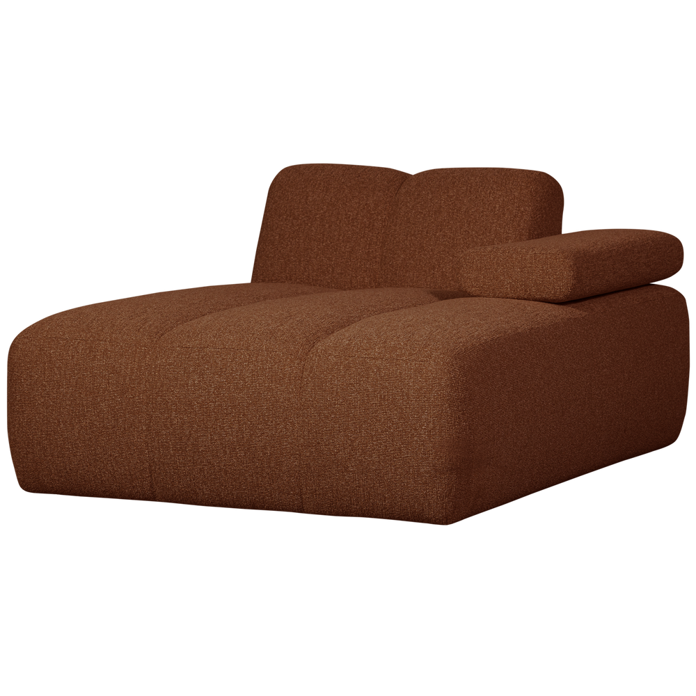 MOJO chaise longue element on the right, bouclé fabric, brownish melange
