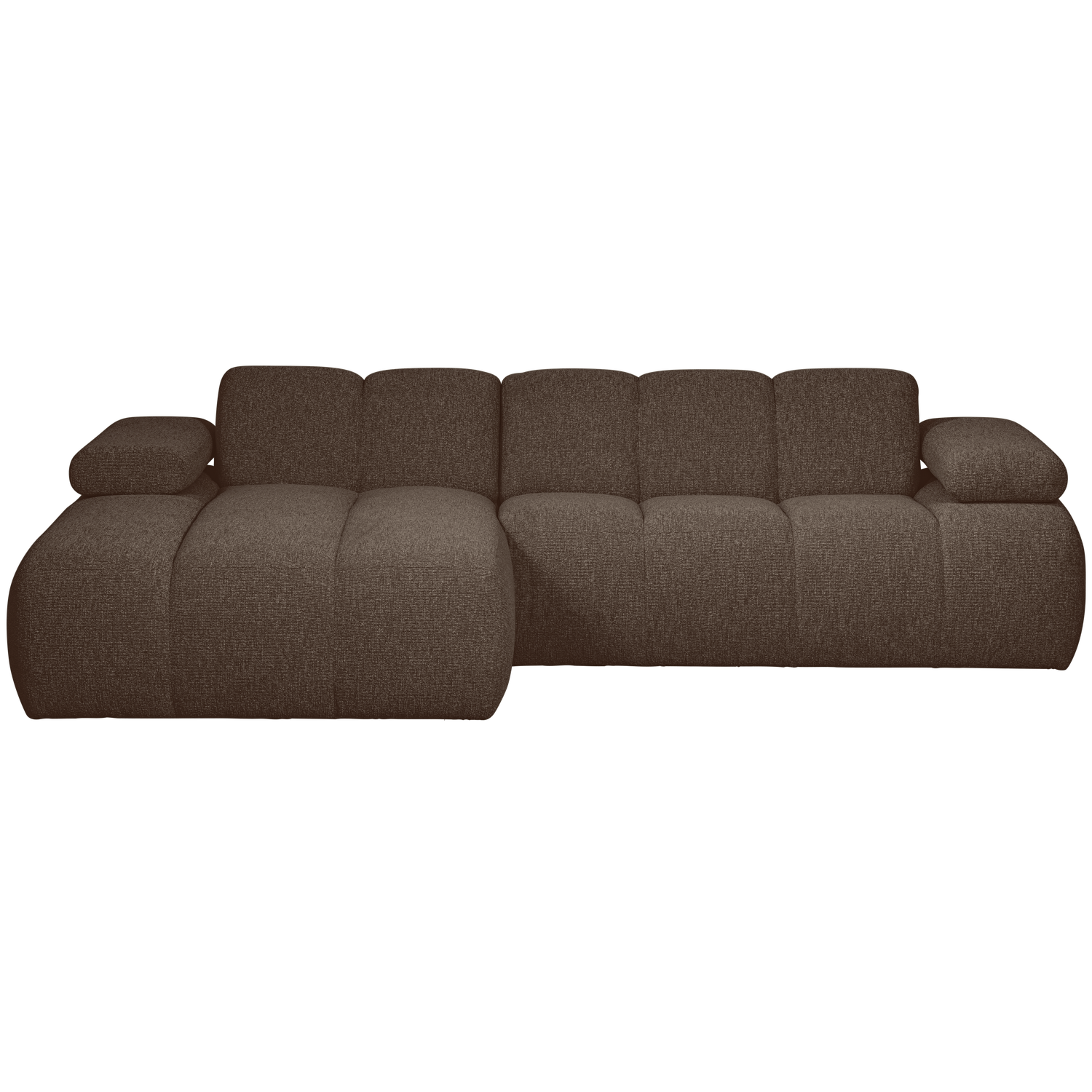 Kampinė sofa MOJO I, kairė, bouclé, rudos spalvos